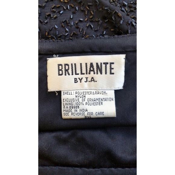 VTG Brilliante JA Womens Beaded Top SZ PXL Black - Picture 8 of 8